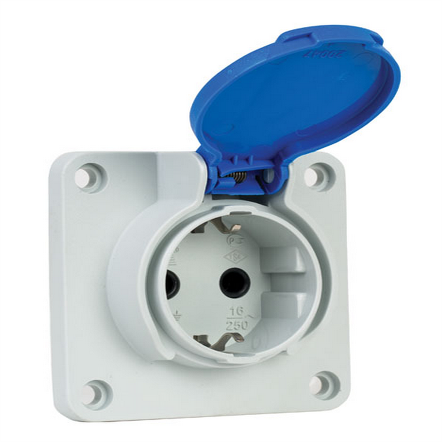 METE ENERJİ MT40402005 1x16A. MAKİNE PRİZİ YAN GİRİŞLİ GRİ