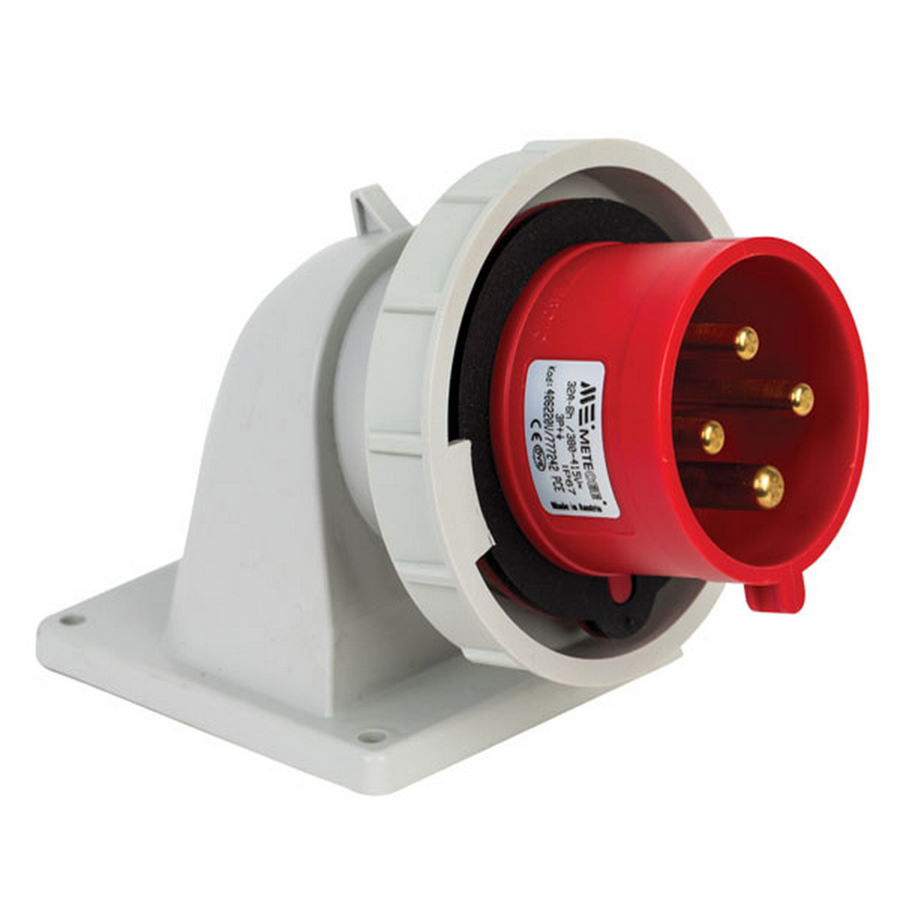 METE ENERJİ MT406220v 4X32A. IP67 MAKINE FISI -EGIK-Vidalı Bağlı