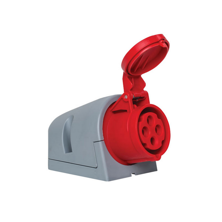 METE ENERJİ MT406605V 4X16A. IP44 DUVAR PRIZI-EGIK GÖVDELI Vidalı Bağlı