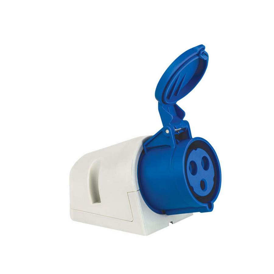 METE ENERJİ MT406611V 3X32A. IP44 DUVAR PRIZI -EGIK GÖVDELI-(Vidali Bagl