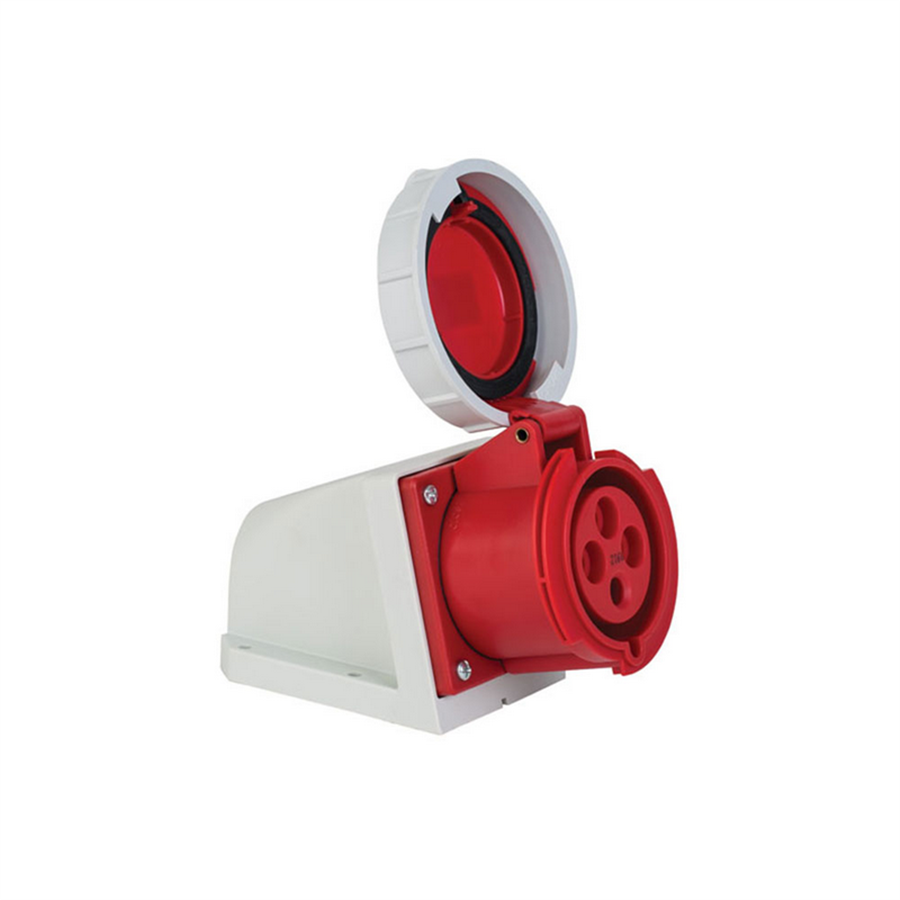 METE ENERJİ MT406615V 4X32A. IP67 DUVAR PRIZI -EGIK GÖVDELI-(Vidali Bag)