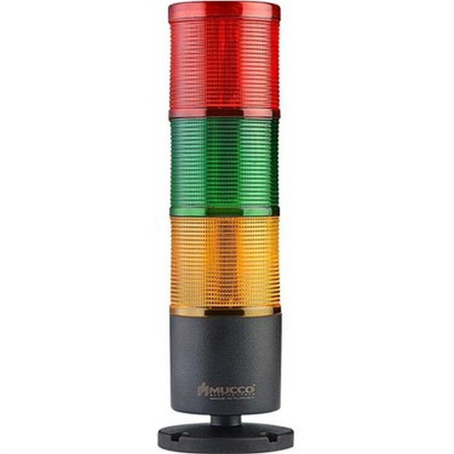 MUCCO MUC-SNT-7024-S3 Ø70 ÜÇ KATLI KOLON IŞIK KIRMIZ YEŞİL SARI 24V/DC