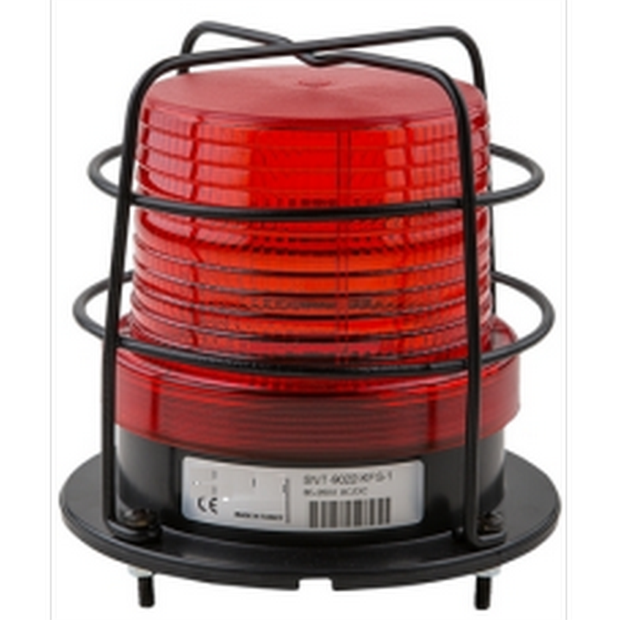 MUCCO MUC-SNT-9022B Ø90 TEPE LAMBASI KAFESLİ KIRMIZI 85-260V AC/DC