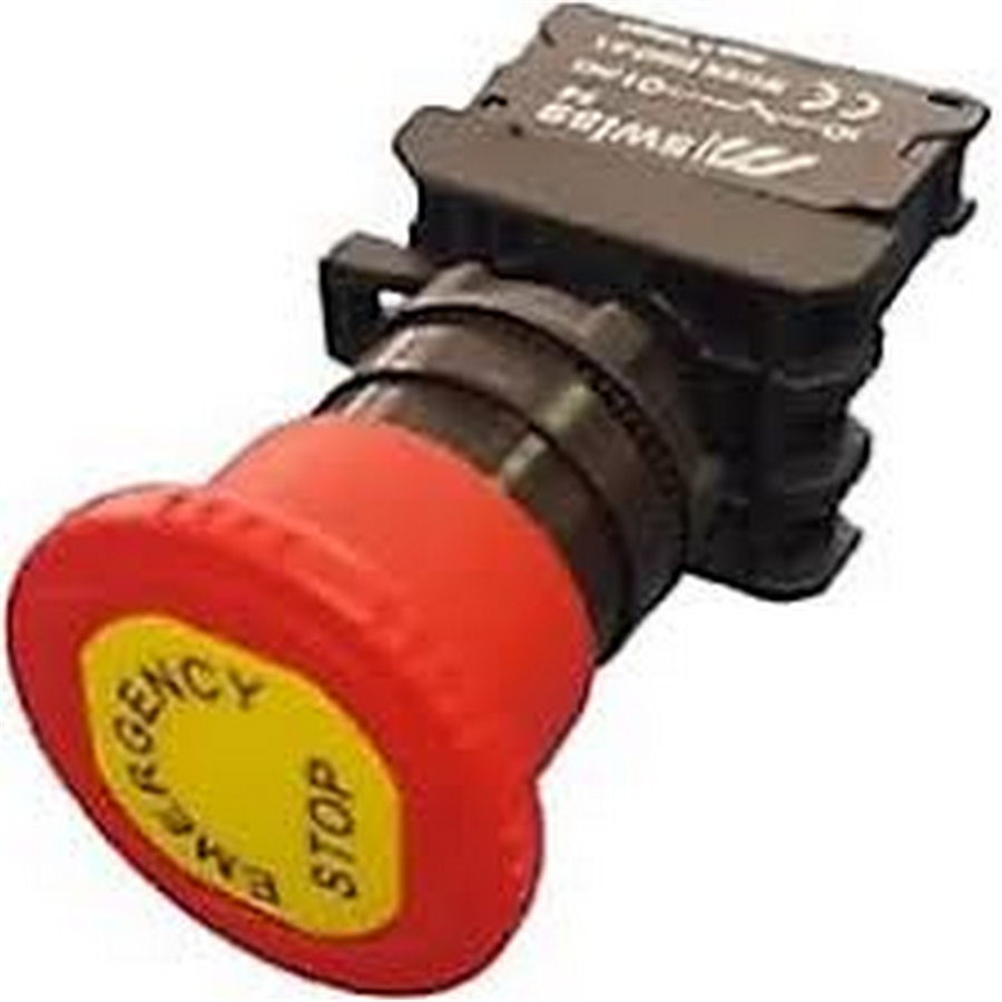 MUTLUSAN MTS010 104 000003 SW-AA42 22MM PLASTİK YAYLI BUTON STOP (KIRMIZI)