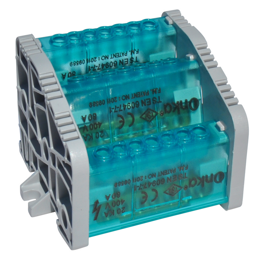 ONKA ONKA-1080069 6,5x9mm² 2/13 ÜÇ KUTUPLU DAĞITICI ÜNİTE, KAPAKLI (