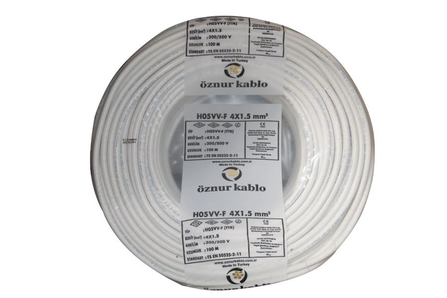 ÖZNUR KABLO ÖZNUR-TTR089 4X1,5 NYMHY (TTR) KABLO BEYAZ