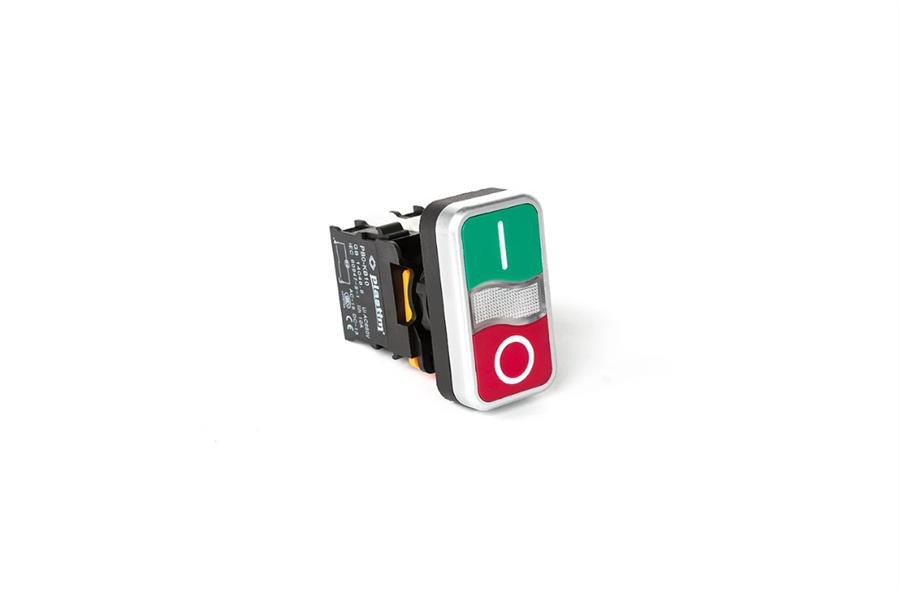 PLASTİM PLSTM-PB0-AW734M5 Işıklı İkiz Buton 1N0+1NC LED220V