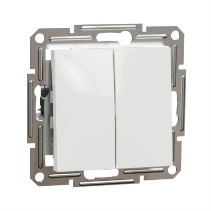 SCHNEIDER SCHEPH1170121 ELECTRIC ASFORA BEYAZ İKİLİ LIGHT BUTON (ÇERÇEVESİ