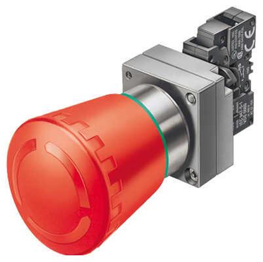 SIEMENS SMS3SB3603-1HA20 3SB3 METAL SERİ 22mm, MANTAR BUTON, 40mm, 10A, KIR