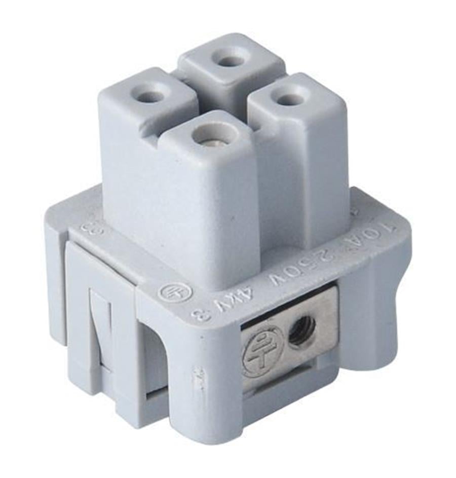 TP ELEKTRİK TP-24-0410-200-01 4x10A / Priz Çekirdek - (Yandan Kablo Girişli) (1-