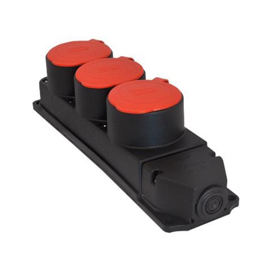 TP ELEKTRİK TP-3104-308-0300 Kauçuk Üçlü Grup Priz