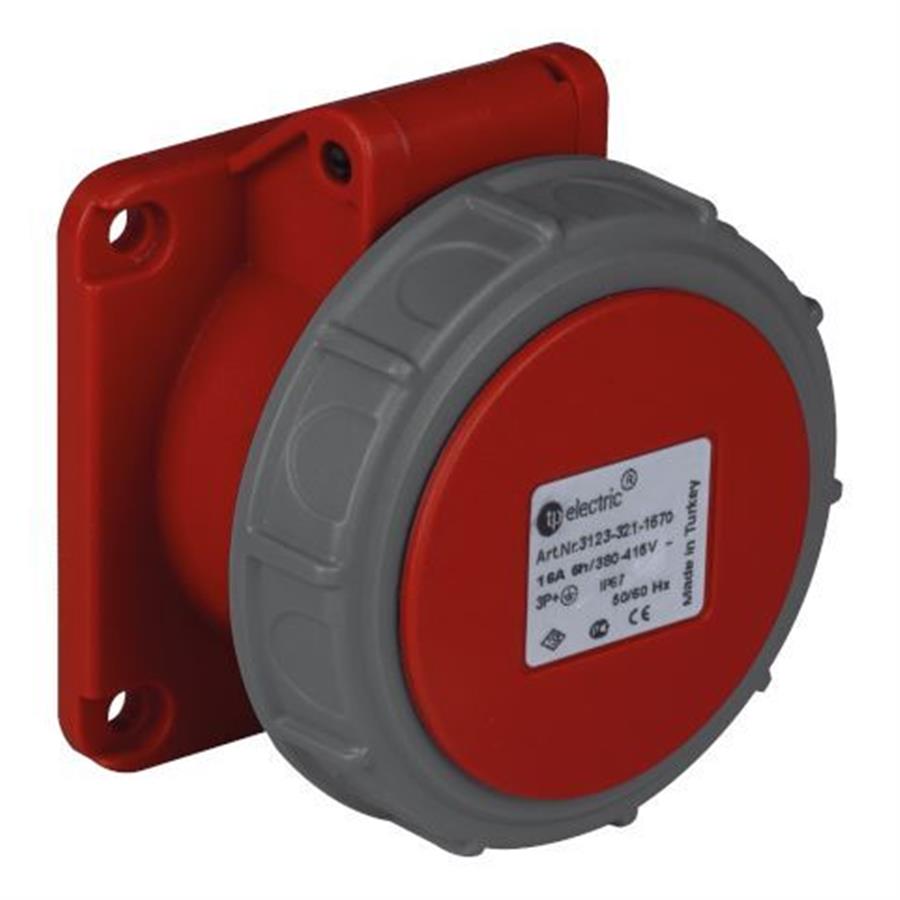 TP ELEKTRİK TP-3106-321-1670 Makine Prizi (düz) (70x70)