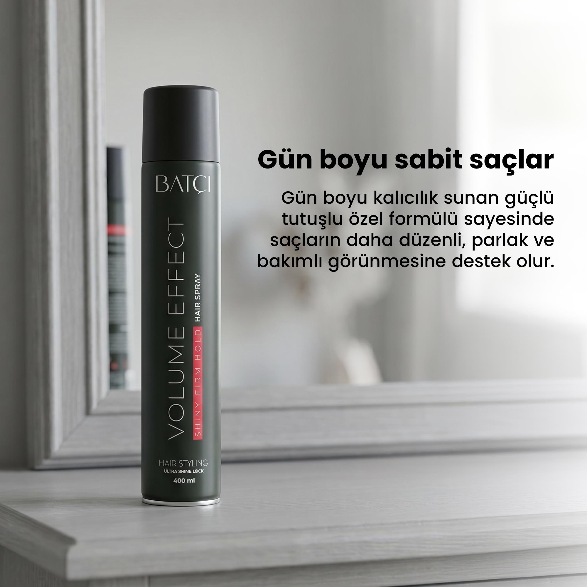  Shiny Firm Hold Saç Spreyi 400 ML | Volume Effect Güçlü Yüksek ve Parlak Tutuşlu