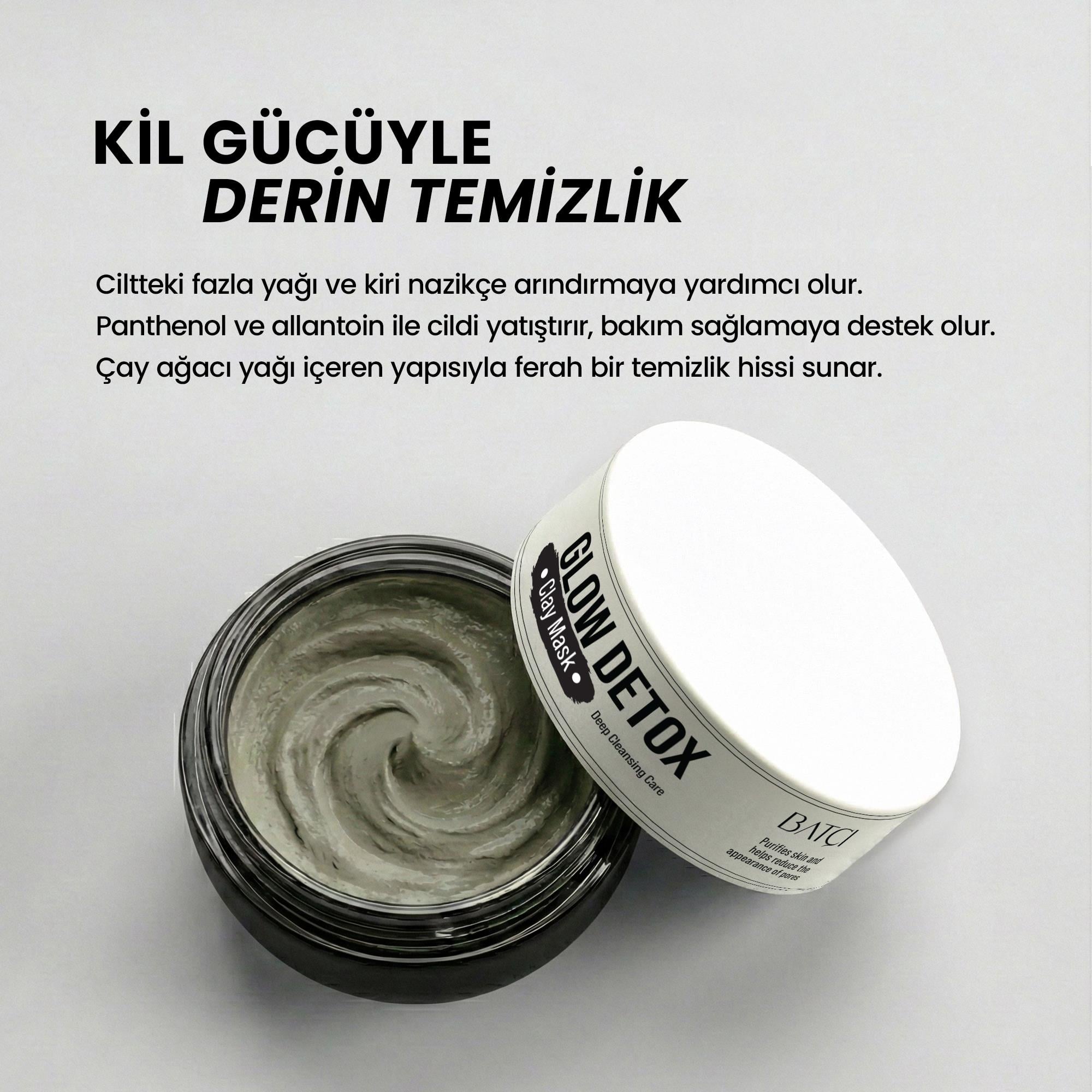 Arındırıcı Kil Maskesi 300 ML – Kaolin & Bentonite İçerikli Gözenek Temizleyici Detox Clay Mask