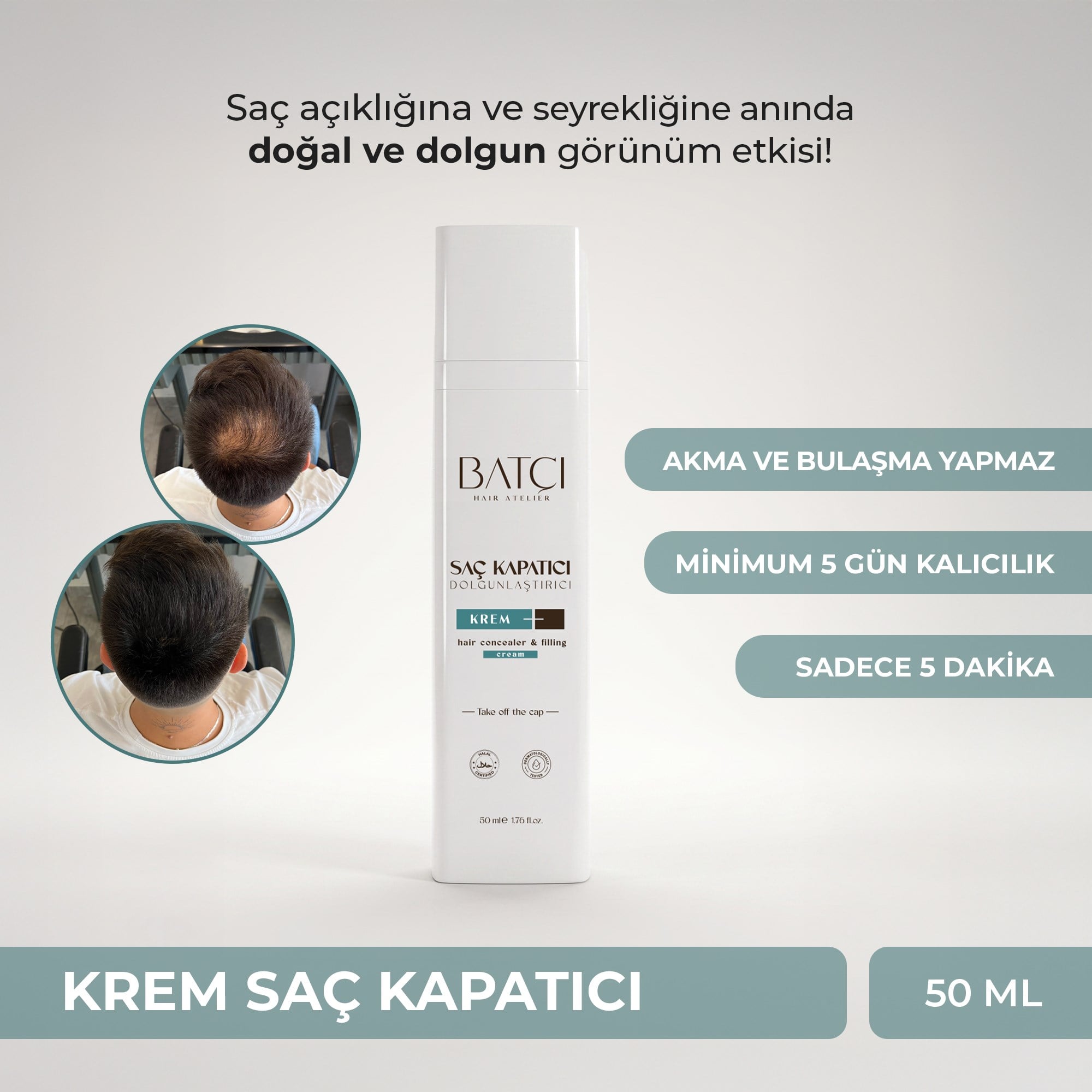 Crema Líquida Voluminizadora y Cubriente para el Cabello Batçı 50 ml