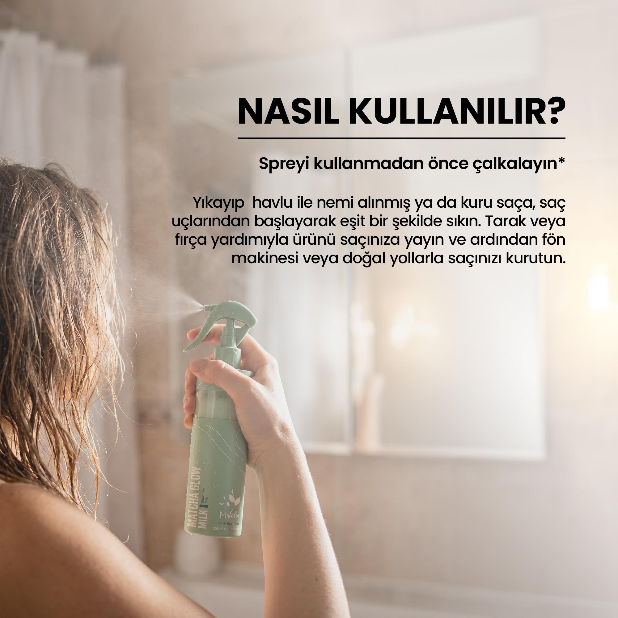 Matcha Özlü Çift Fazlı Saç Bakım Fön Sütü 200 ML
