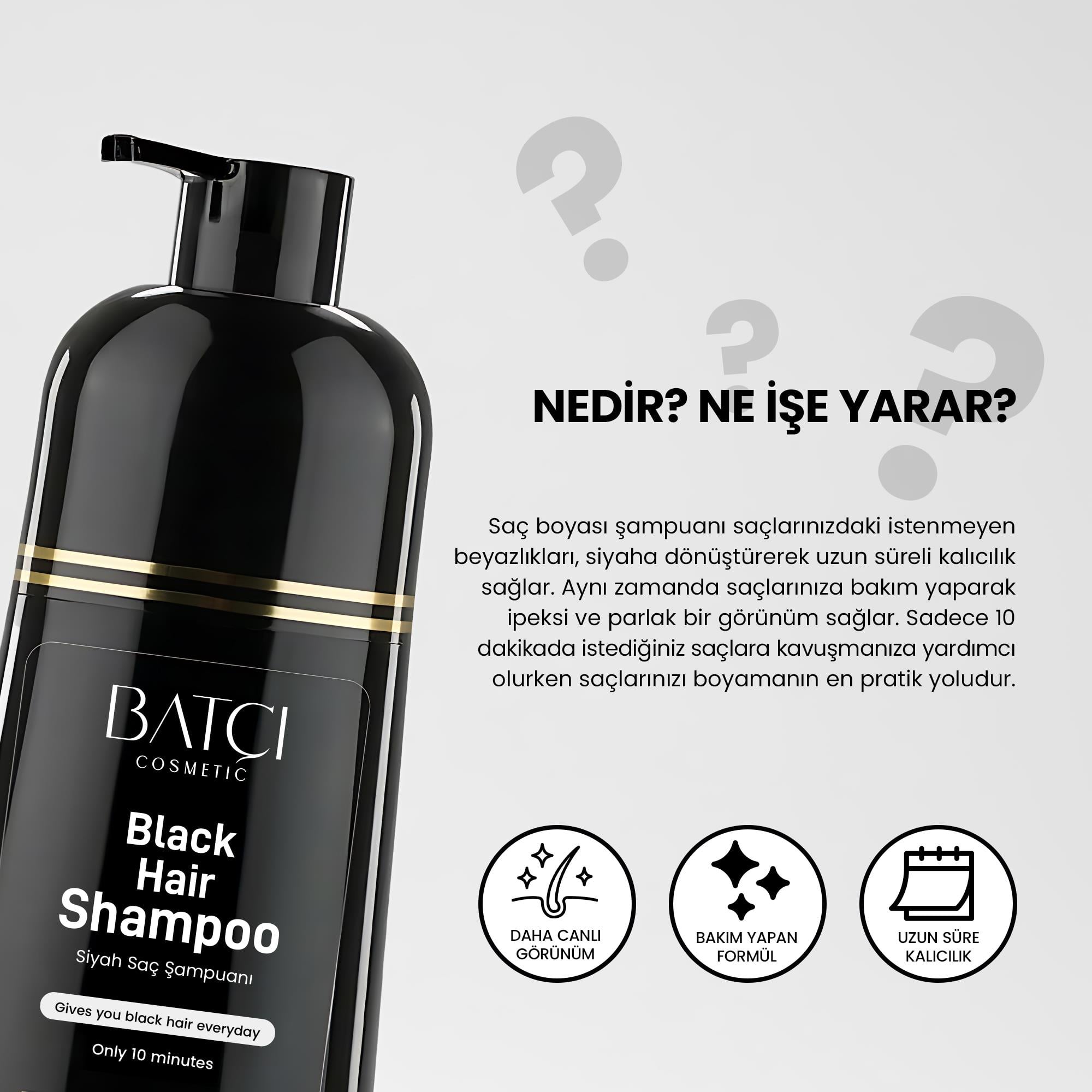 Saç Siyahlaştıran Anında Etkili Beyaz Kapatıcı Şampuan 350 Ml