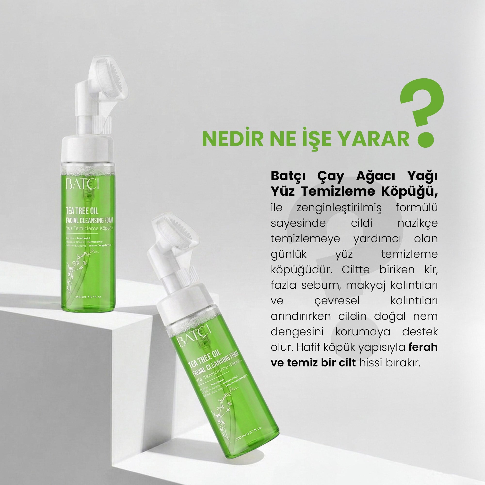 Tea Tree Oil Kendinden Fırçalı Yüz Temizleme Köpüğü 200 ml