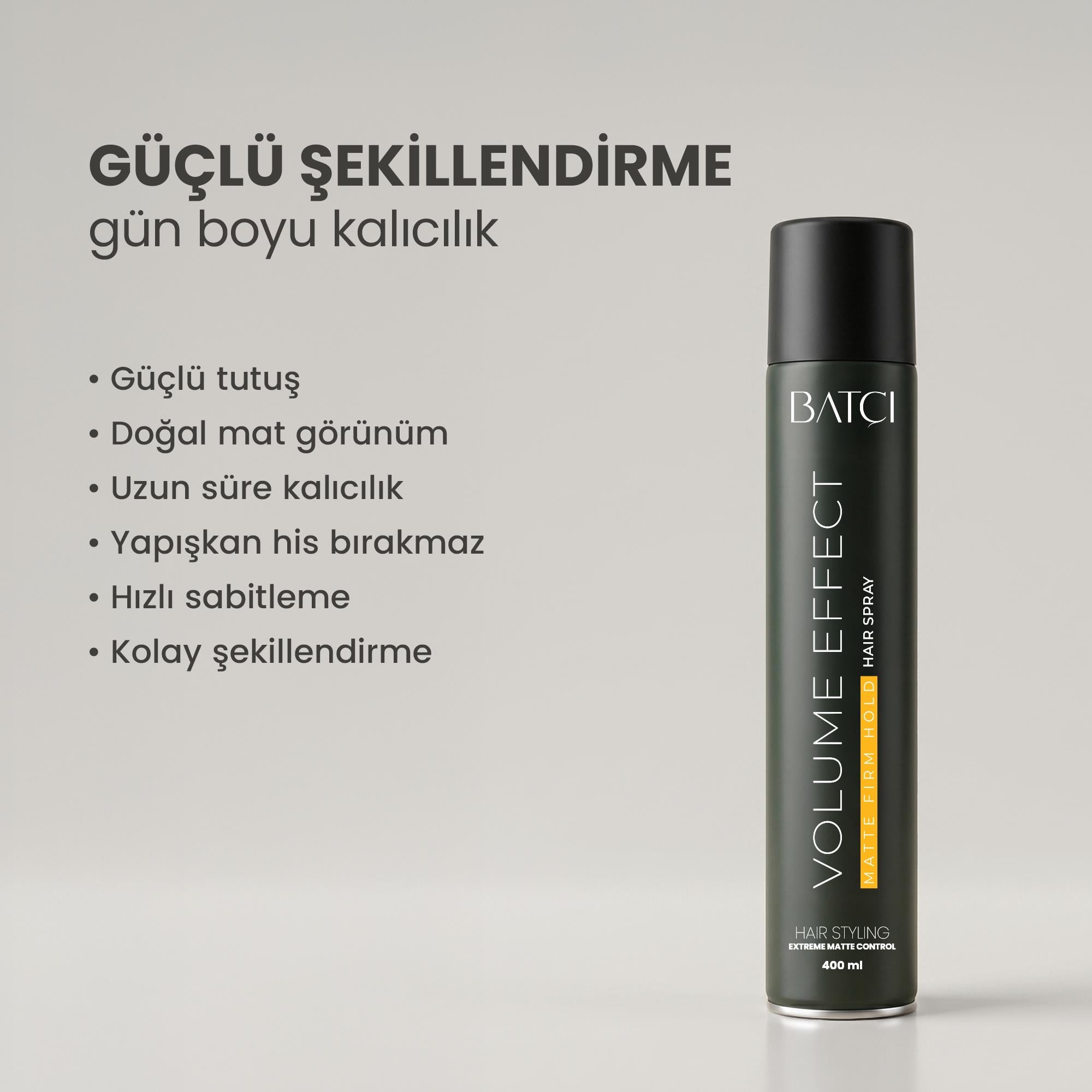 Volume Effect Matte Firm Hold Saç Spreyi 400 ML Mat Güçlü Tutuş Etkili