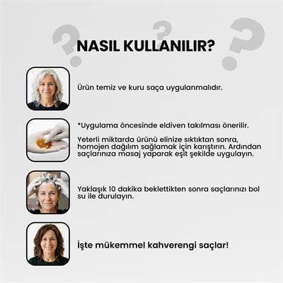 Beyaz Saçlar İçin Koyu Kahve Anında Etkili Saç Boyası Şampuan 500 Ml