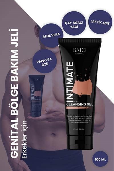 Erkekler için Genital Bölge Arındırıcı, Beyazlatıcı ve Onarıcı Temizleme Jeli 100 ML