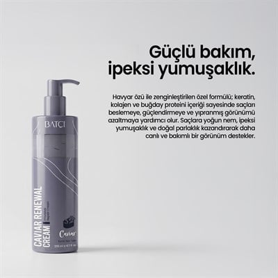 Havyarlı Saç Kremi– Yıpranmış Saçlar İçin Onarıcı & Koruyucu Durulanmayan Krem