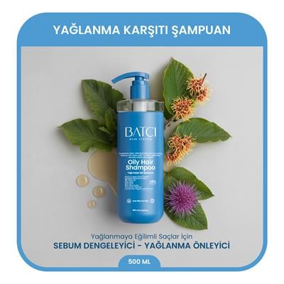 Sebum Dengeleyici Yağlanma Karşıtı Şampuan - Arctium Lappa Kök Ekstresi, Centella Asiatica ve Aloe Vera Özlü Formül Şampuan 250 ML