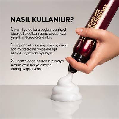 Sert Tutuşlu Hacim ve Bukle Belirginleştirici Saç Köpüğü