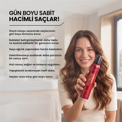 Sert Tutuşlu Hacim ve Bukle Belirginleştirici Saç Köpüğü