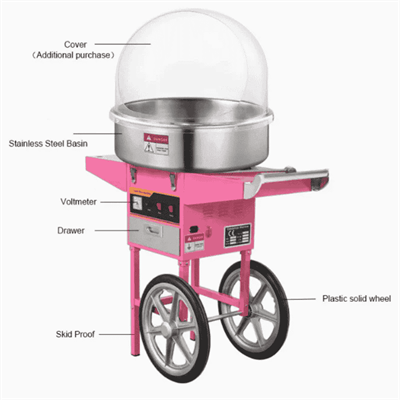 By Kitchen DPH-01 Arabalı Pamuk Şeker Makinesi