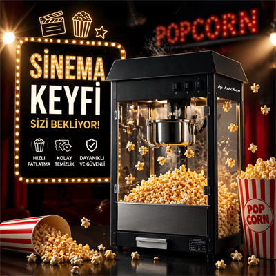 By Kitchen Set Üstü Popcorn Makinesi Siyah
