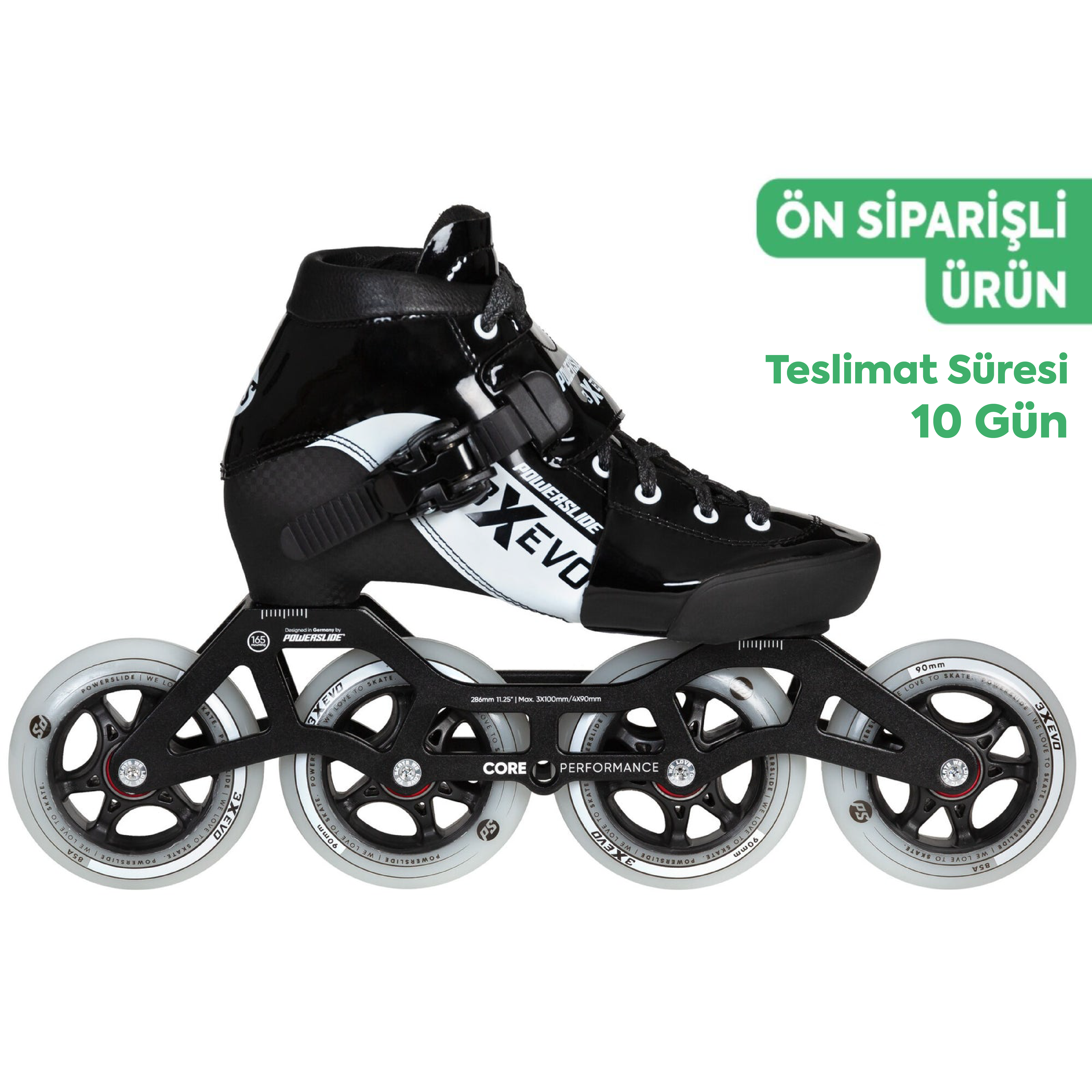 3X adj. Evo Black / White Racing Paten