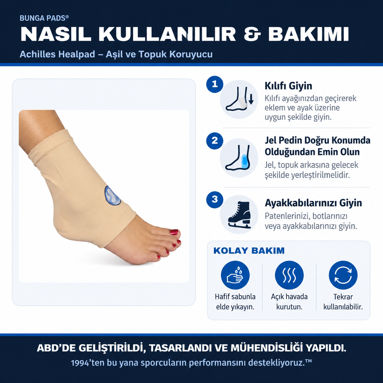 Bunga Pads Jel Destekli Aşil ve Topuk Koruyucu