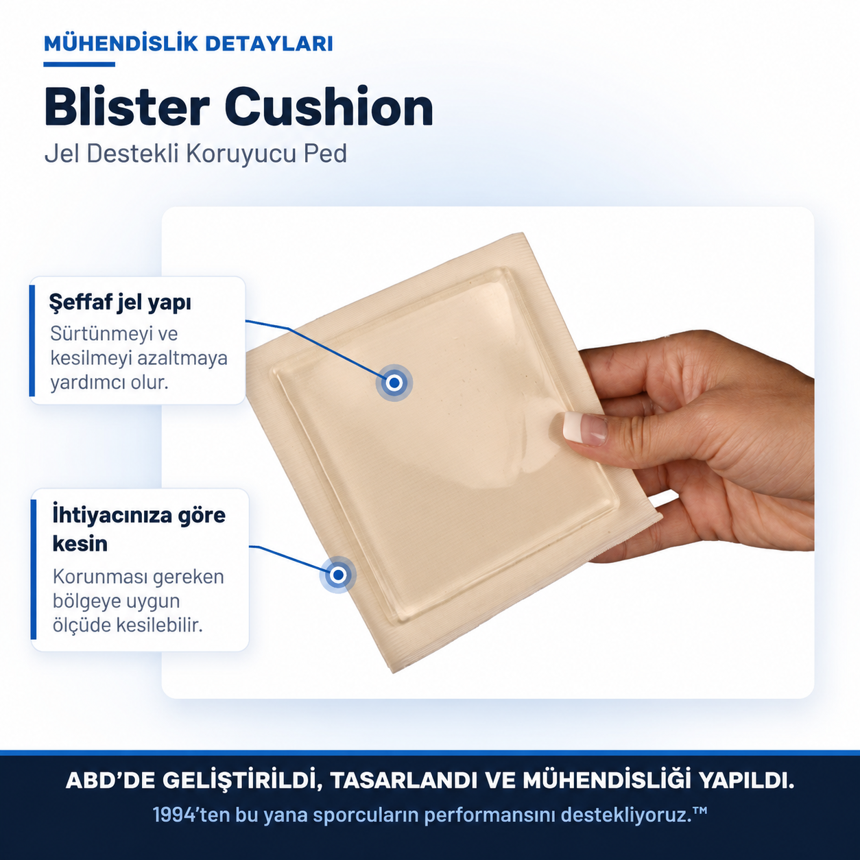 Bunga Pads Jel Destekli Sürtünme ve Su Toplaması Önleyici Ped (Kesilebilir Model)