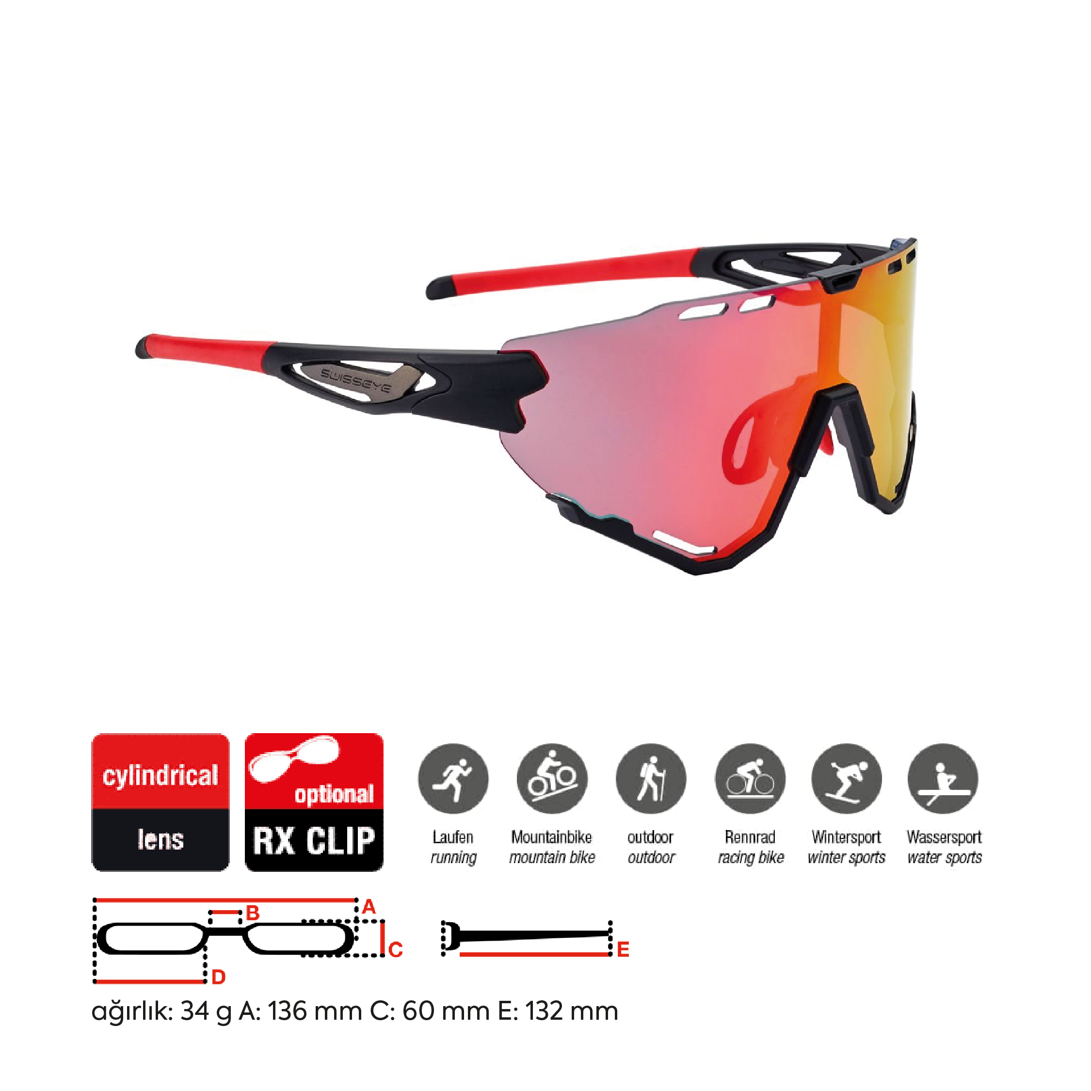 Swiss Eye Mantra Black Matt/Red