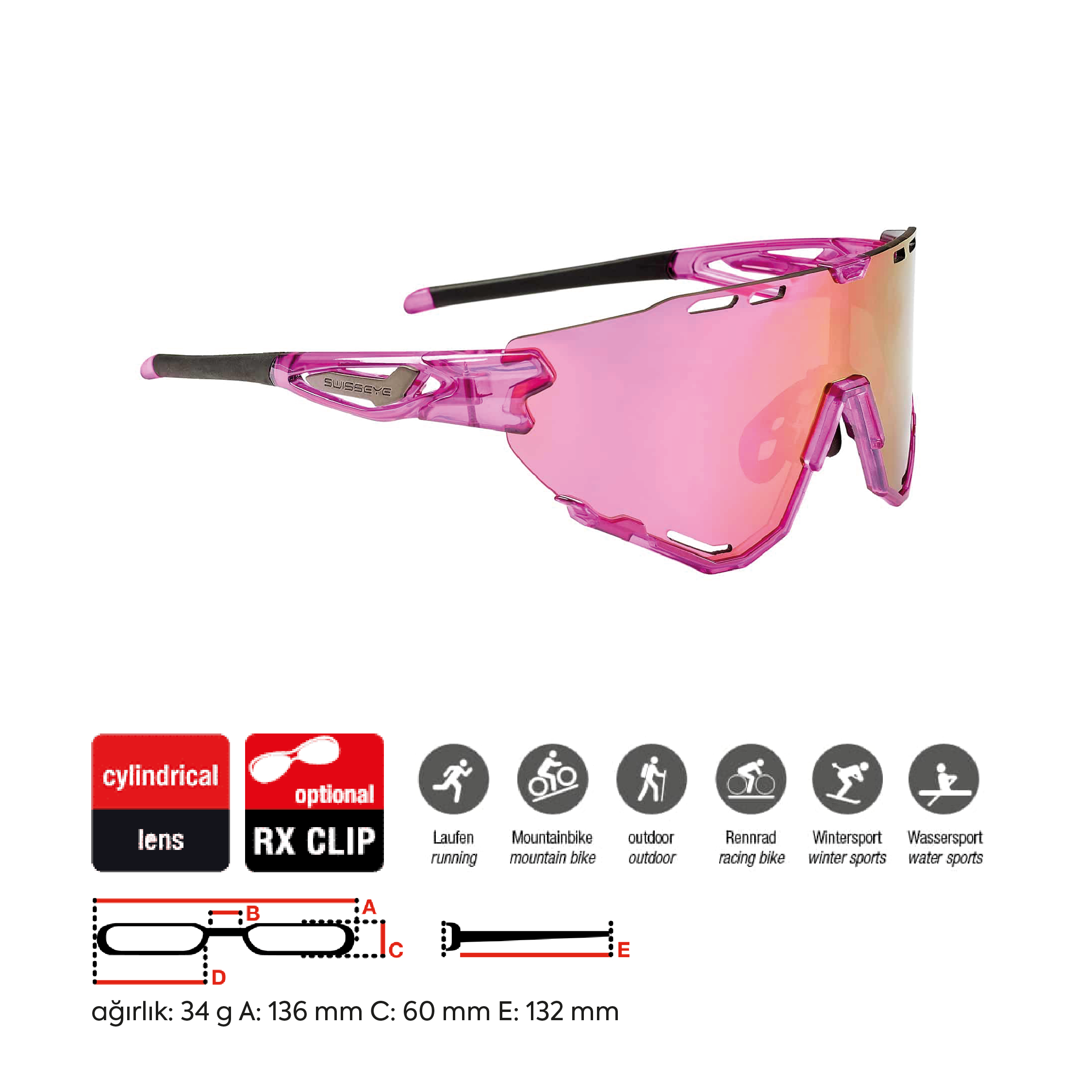 Swiss Eye Mantra Shiny Laser Pink