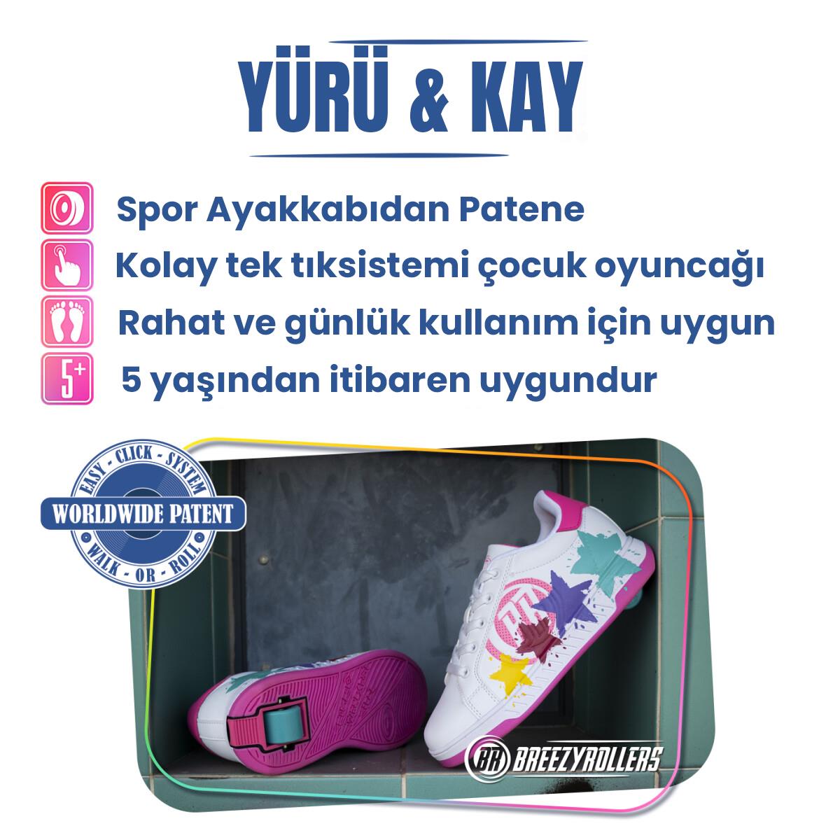Tekerlekli Spor Ayakkabı Splash beyaz/pembe