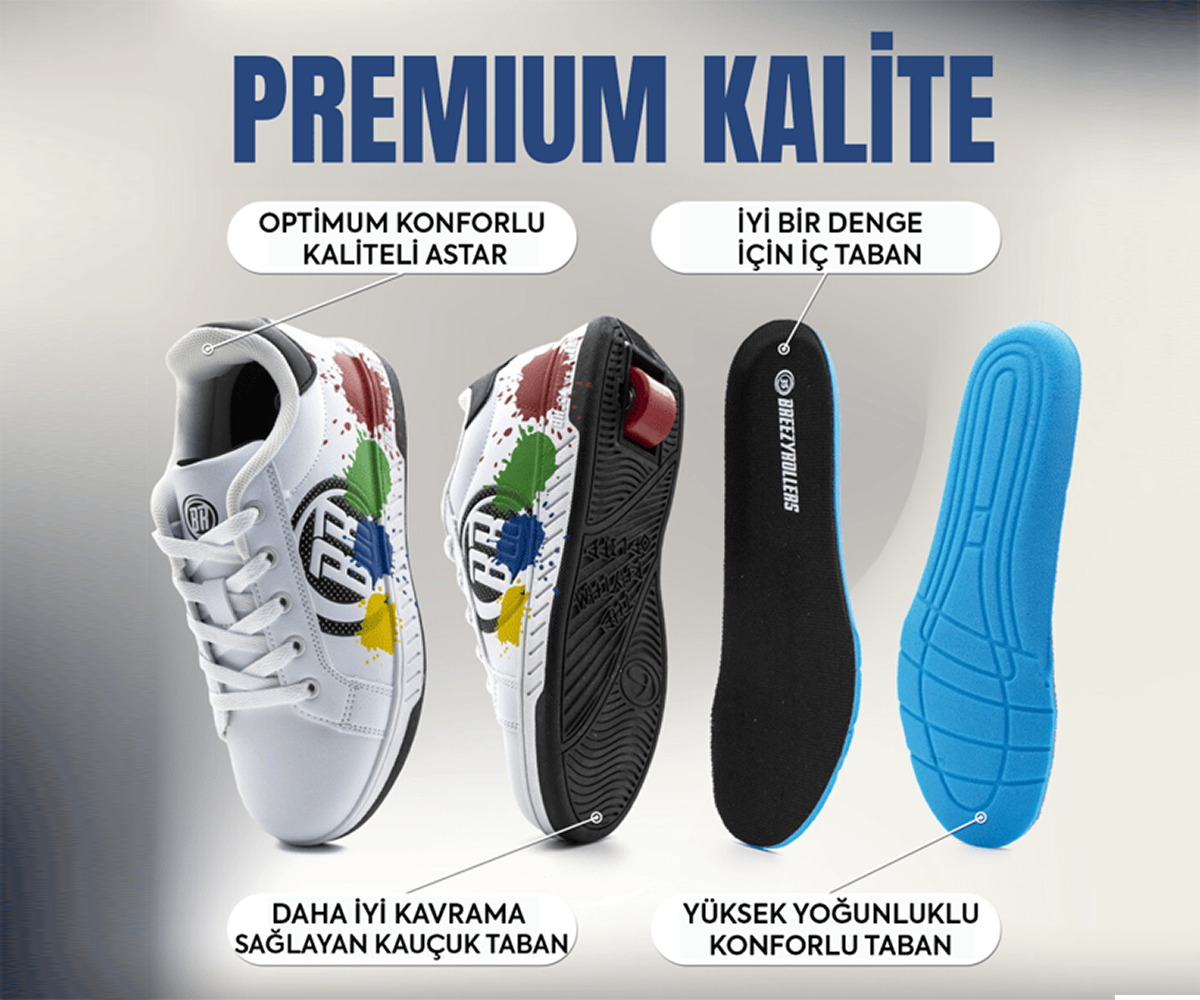 Tekerlekli Spor Ayakkabı Beyaz/Mavi