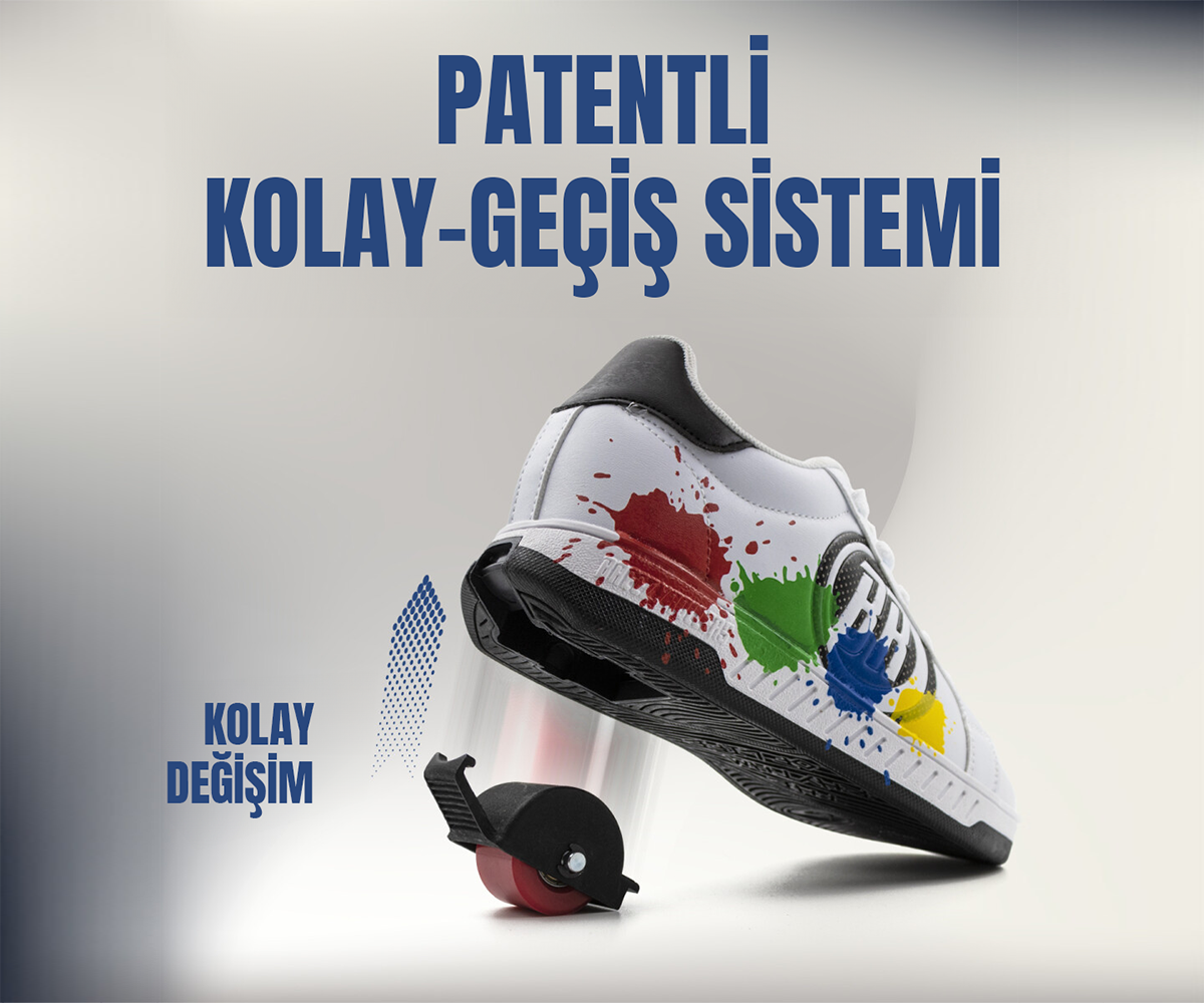Tekerlekli Spor Ayakkabı Beyaz/Mavi