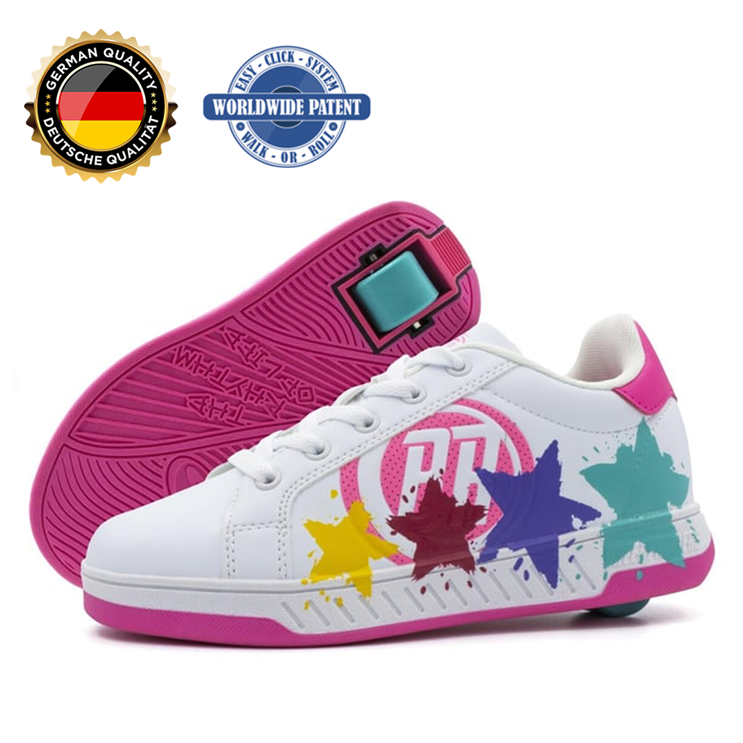 Tekerlekli Spor Ayakkabı Splash beyaz/pembe