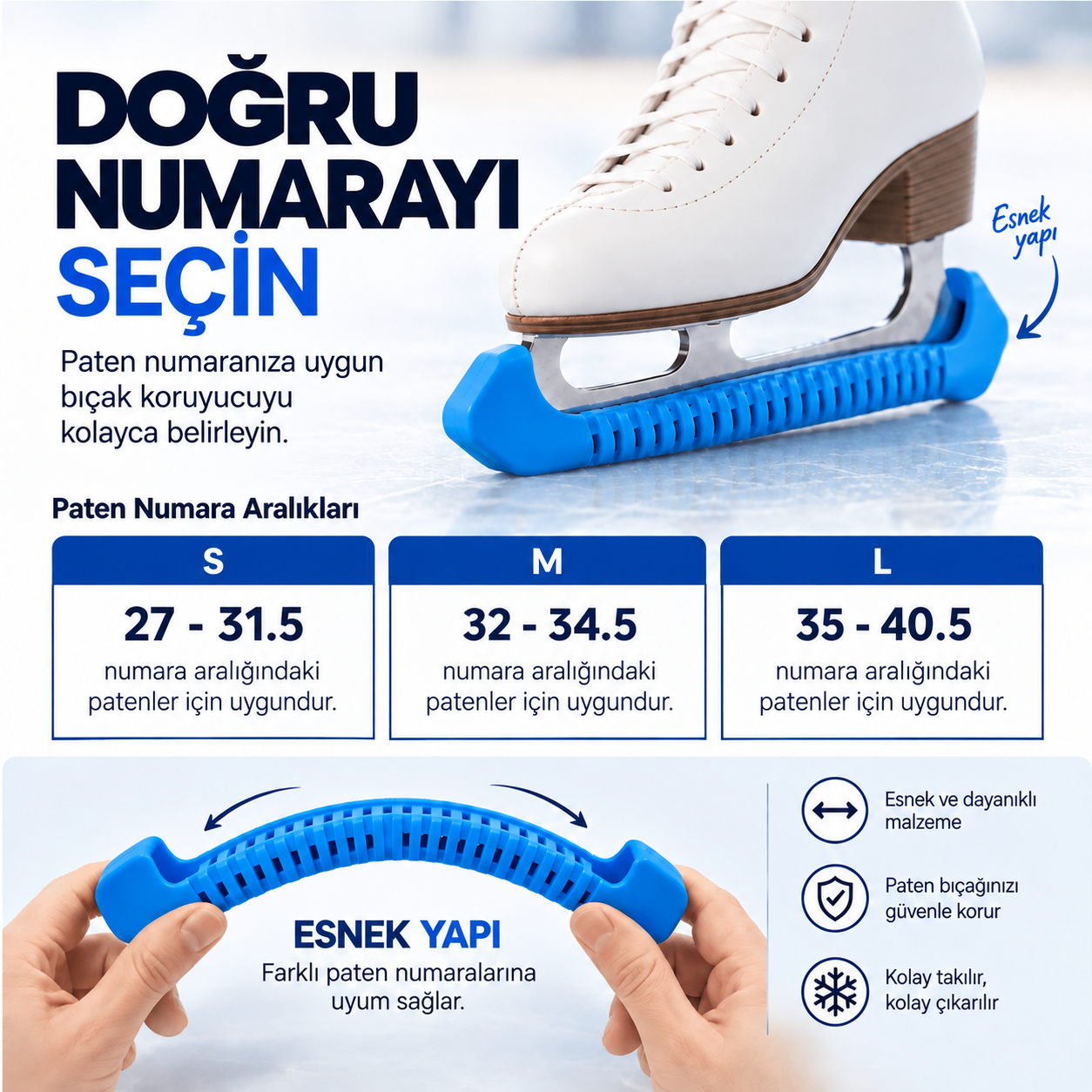 UNDERICE Flex Esnek Figür Paten Bıçak Koruyucu