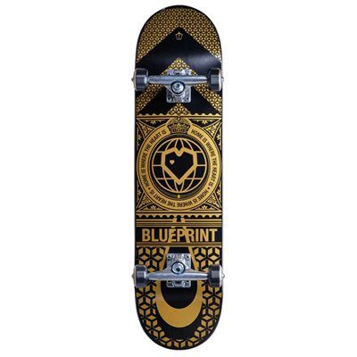 BluePrint 8.125 Home Heart Black Gold Skateboard Kaykay
