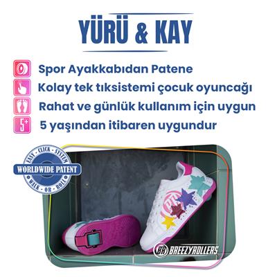 Tekerlekli Spor Ayakkabı Splash beyaz/pembe