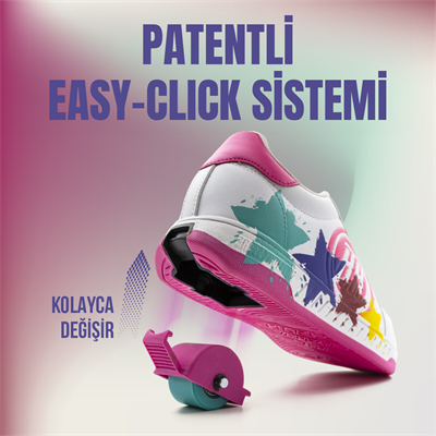 Tekerlekli Spor Ayakkabı Splash beyaz/pembe