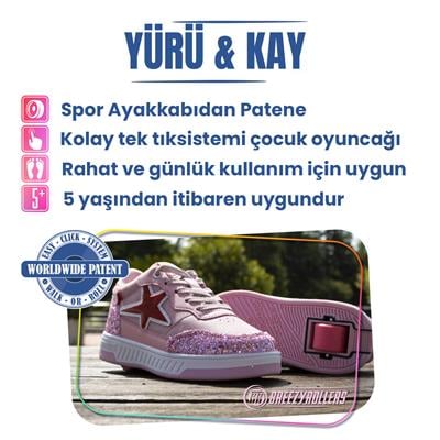 Tekerlekli Spor Ayakkabı Star gül/pembe