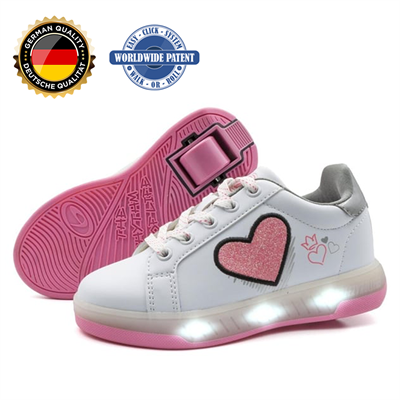 Tekerlekli Spor Ayakkabı Blast LED Işıklı beyaz/pembe