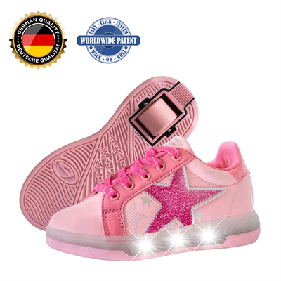 Tekerlekli Spor Ayakkabı Işıklı Beyaz/Pembe