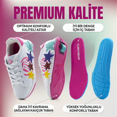 Tekerlekli Spor Ayakkabı Pembe / Beyaz