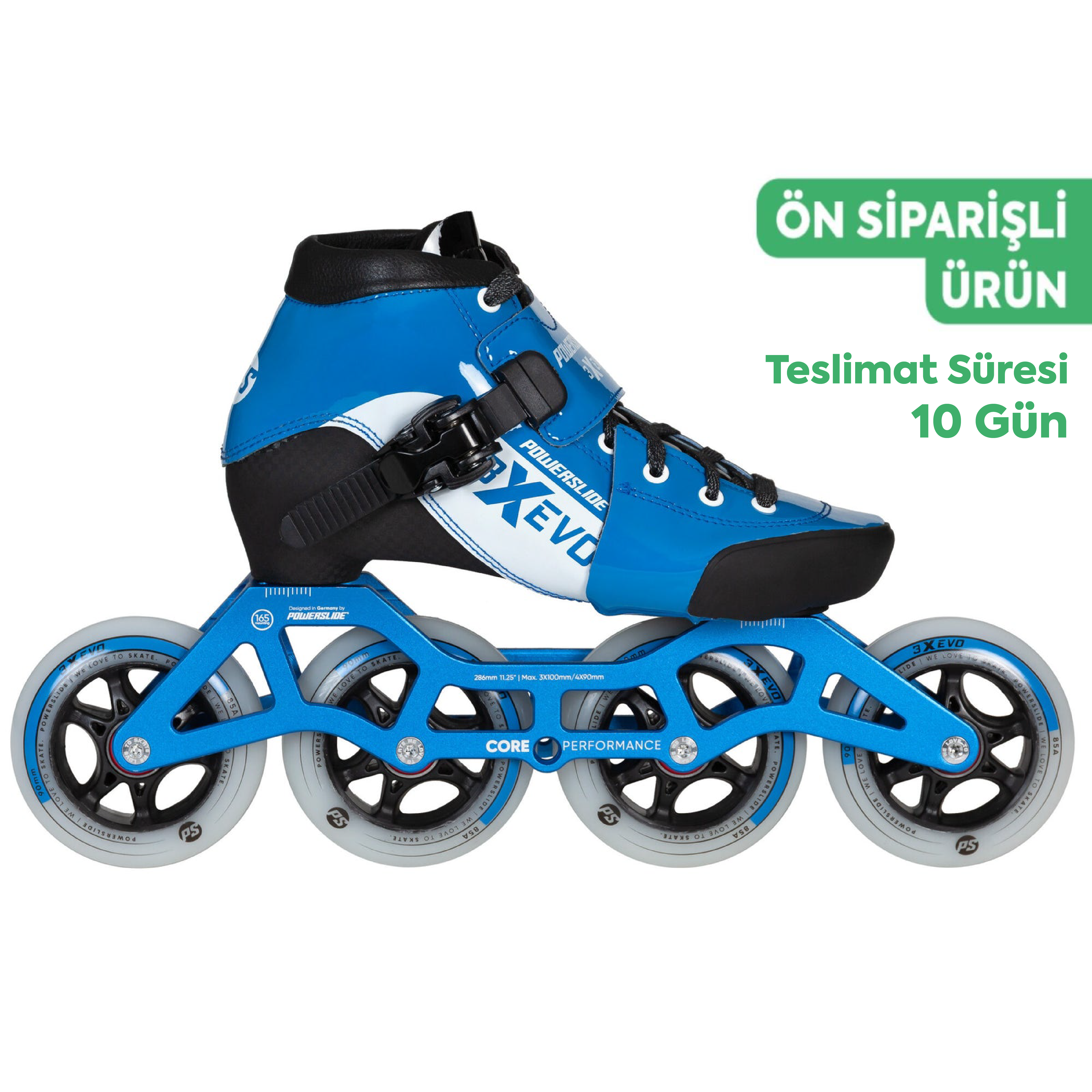 3X adj. Evo Blue / White Racing Paten