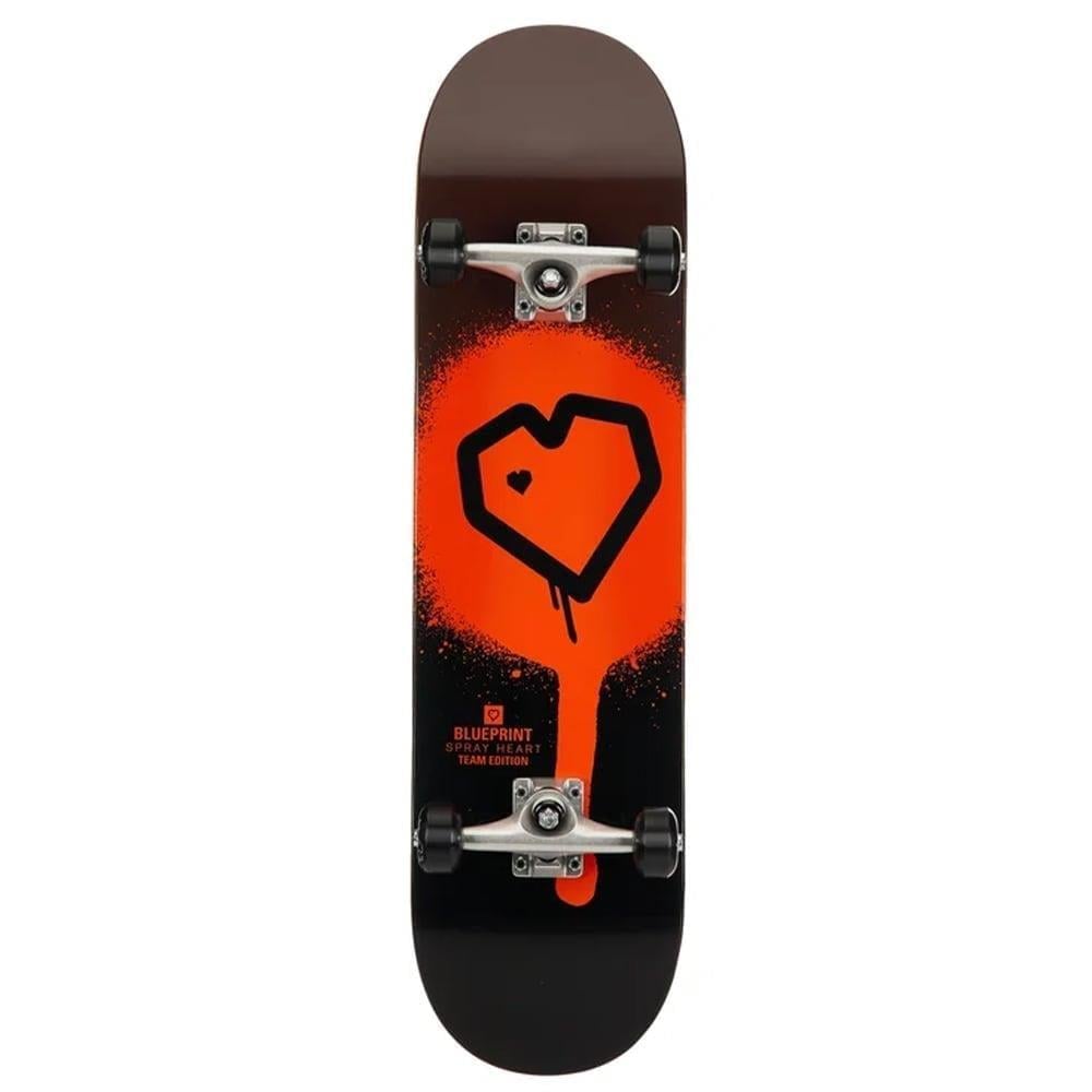 BluePrint 8.25 Spray Heart Black Orange Skateboard Kaykay